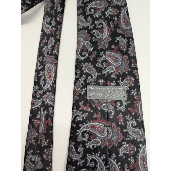 The Kensington Collection Lord & Taylor Paisley Silk Pointed Classic Necktie Tie - Picture 7 of 9